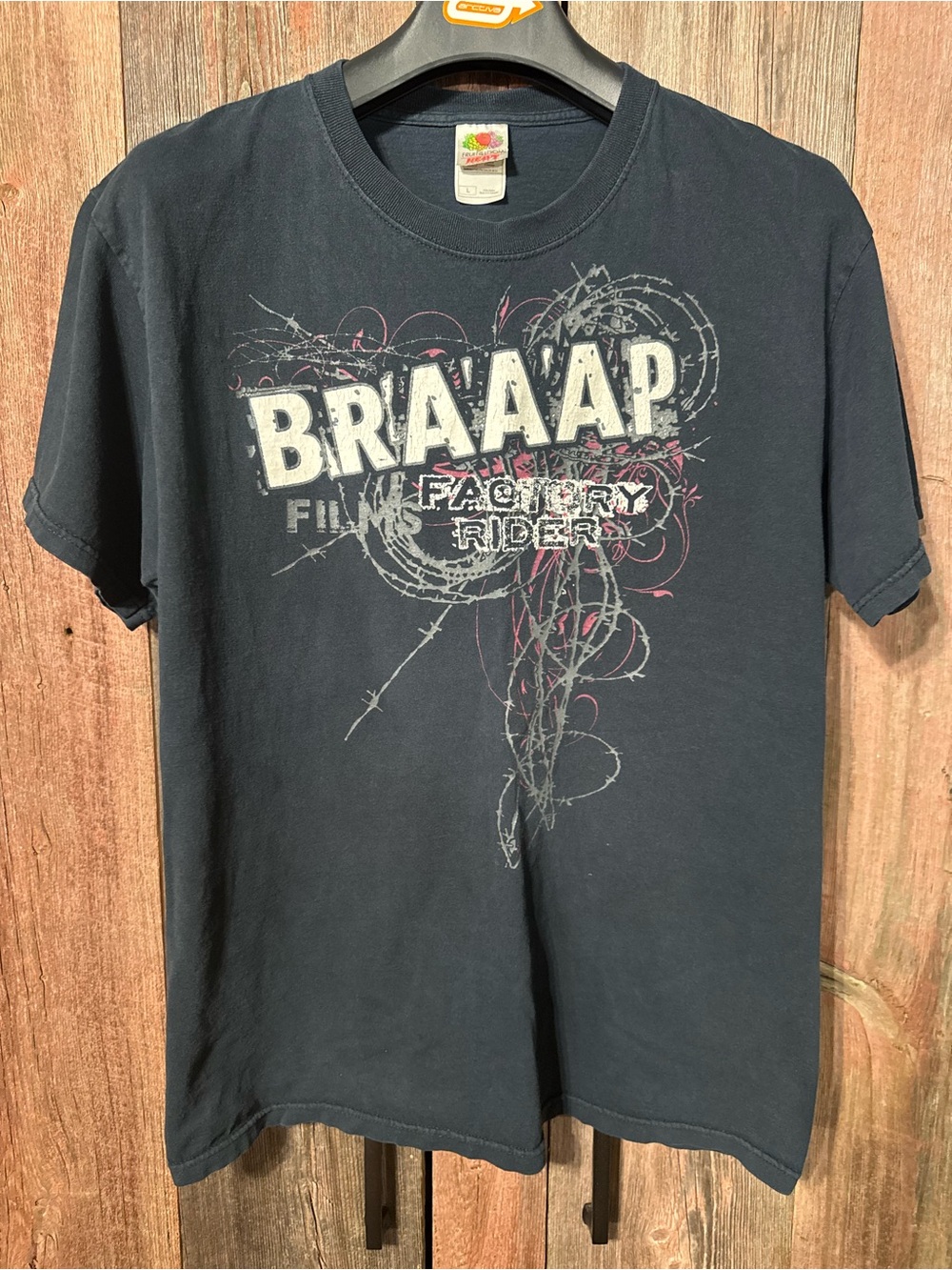 BRAAAP Films Factory Rider Sponsorship Mens Large Graphic Tee